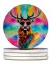 Hippie Animal Stag Deer Large Sandstone Coasters Pack Of 4 Absorbent Round Coasters Decor Gifts For Men Or Women, 4 In, Multicolor_maomaolike.com