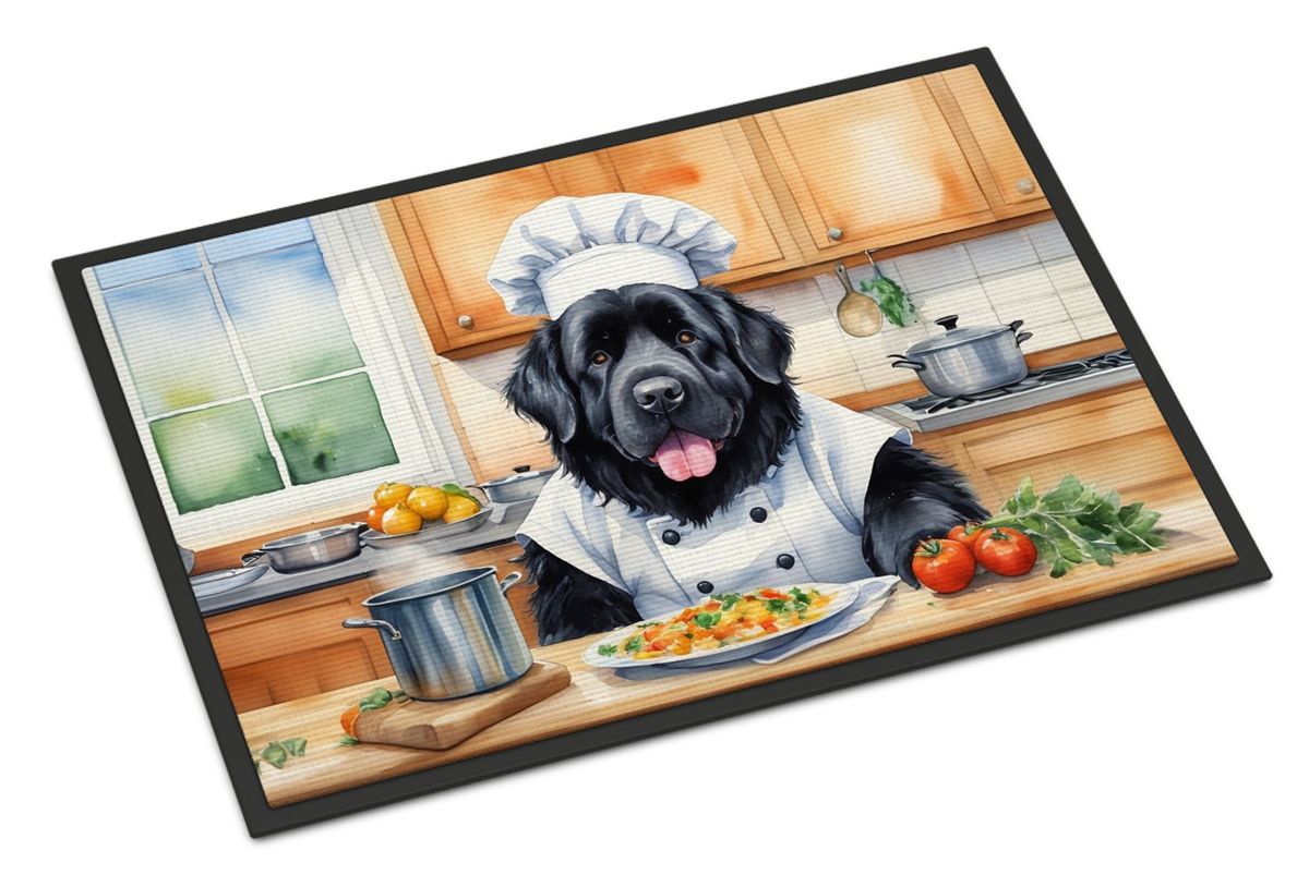 Newfoundland The Chef Doormat Front Door Mat Indoor Outdoor Rugs For Entryway, Non Slip Washable Low Pile, 24H X 36W_maomaolike.com