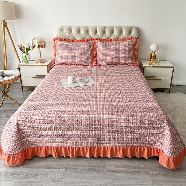 Korean Foreign Trade Double-Sided Washed Three-Piece Set Four Seasons Tatami Bed Sheet Summer Quilted Bedspread Kang Cover_maomaolike.com