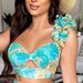 Women's summer new printed one-shoulder sleeve two-piece sexy Skirt Suits_maomaolike.com