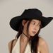 Hot Sale Panama Women's Outdoor Fisherman Sunscreen Mountain Climbing Big brim Sunshade Hat Cap H156_maomaolike.com
