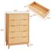 5-Drawer Dresser With Fluted Design And Gold Accents, 48" Tall Narrow Wood Storage Chest For Bedroom Living Room_maomaolike.com