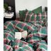Wholesale INS American Retro Green Plaid Nordic Simple Mixed Pure Washed Four-Piece All Cotton 4-Piece Set_maomaolike.com