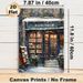 Winter Book Shop Painting Poster, Warm Watercolor Cozy Snow-covered Bookstore Scene Poster, Gentle Winter Ambiance Decor For Living Room, Study_maomaolike.com
