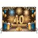40th Birthday Party Banner - 2D Flat Polyester Backdrop With Champagne Balloon Theme, Wall Hanging Photo Props, Party Decor_maomaolike.com