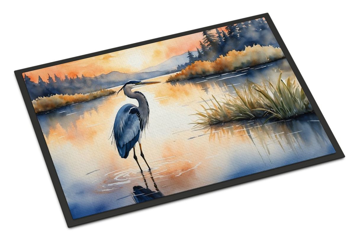 Blue Heron In The Golden Hour Doormat Front Door Mat Indoor Outdoor Rugs For Entryway, Non Slip Washable Low Pile, 24H X 36W_maomaolike.com