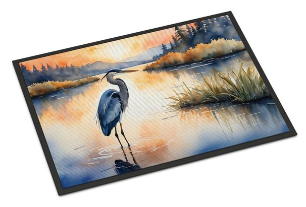 Blue Heron In The Golden Hour Doormat Front Door Mat Indoor Outdoor Rugs For Entryway, Non Slip Washable Low Pile, 24H X 36W_maomaolike.com