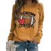 Women's Clothing Site Ready Stock Simple Pullover Crewneck Top T shirt TouchDown Print Loose Sweatshirt_maomaolike.com