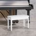Piano Bench, Duet Piano Chair With Leather Padded Cushion And Wooden Frame, Button Tufted Keyboard Bench, White_maomaolike.com