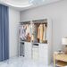 Closet Organizer System, Closet System With Drawers, Clothes Organizer With Closet Shelves Wall Mounted, White Wardrobe Closet With Clothing Racks For Hanging Clothes(64"W X 16"D X 71"H)_maomaolike.com