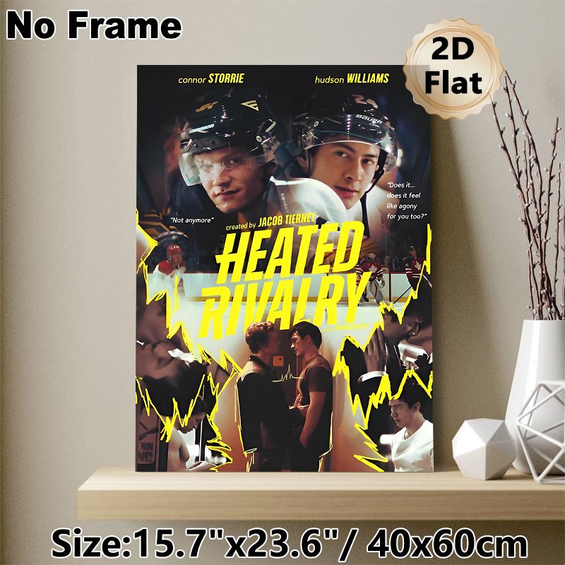 Ice Hockey Heated Rivalry Painting Poster, Dramatic Sports-themed Poster, Features Intense Ice Hockey Players And Confrontational Scenes, Ideal For_maomaolike.com