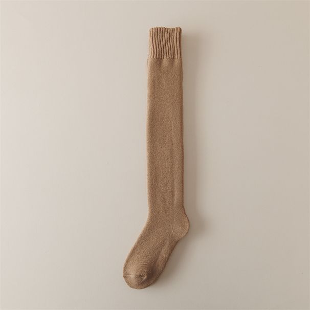 Cashmere over-the-knee socks women's autumn and winter stockings fleece-lined thick warm high-top plush knee pad thigh socks winter_maomaolike.com