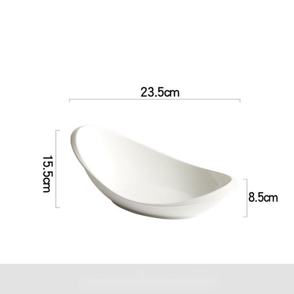2022 New White Irregular High-End Oval Dish Home Use, Creative Dining Plate For Hotel Restaurant Tableware_maomaolike.com