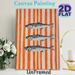 Sardine Themed Painting Poster, Realistic Sardines On Vibrant Orange Vertical Stripes Poster, Elegant Marine-inspired Decor Ideal For Kitchen And_maomaolike.com