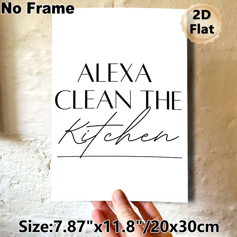 Kitchen Humor Painting Poster, Minimalist Black & White Typographic Poster, Witty Daily Reminder Ideal For Kitchen Spaces_maomaolike.com