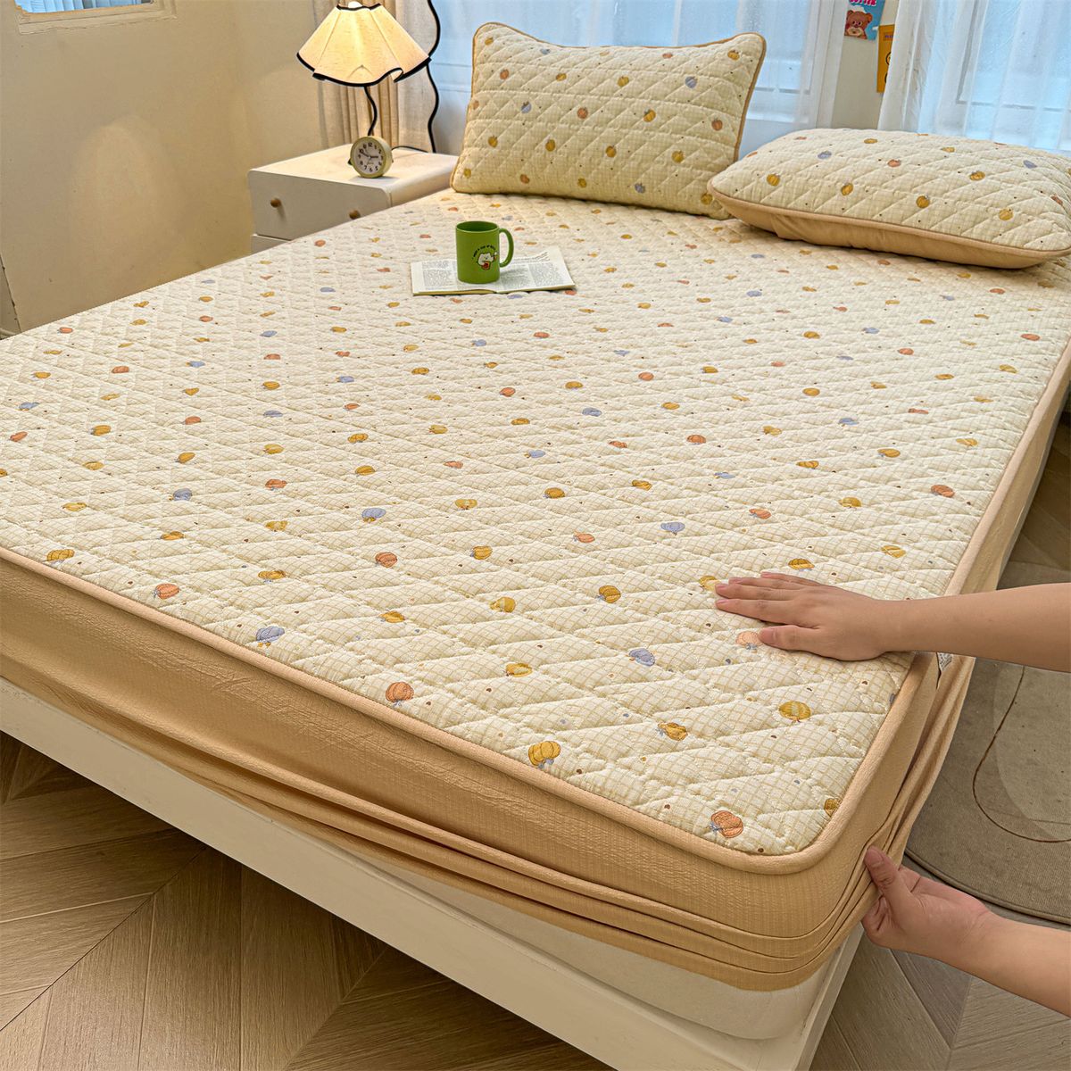 Double Layer Gauze Quilted Single Piece Dustproof Mattress Protector 2025 New Model Cover Bed Sheet Set_maomaolike.com