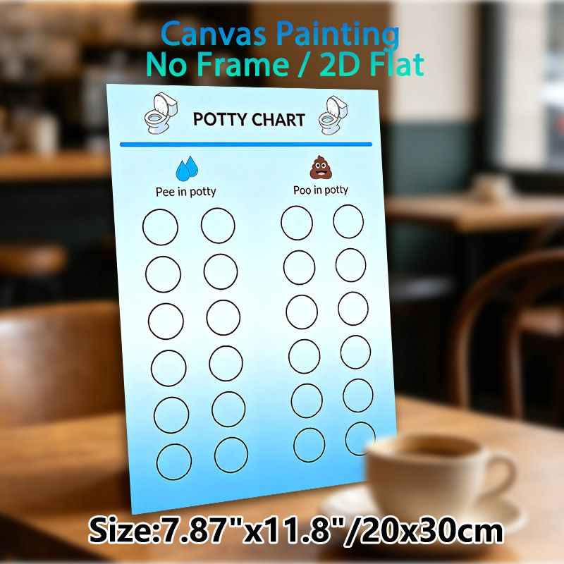 Potty Chart Painting Poster, Cute Cartoon Potty Tracker Poster, Practical Design To Record Potty Progress, Ideal For Bathroom_maomaolike.com