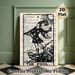 The Fool Tarot Card Painting Poster, Vintage Dictionary Page Style Poster, Black Line Art Tarot Figure With Sun Detail, Ideal For Home, Office And_maomaolike.com