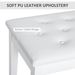 Piano Bench, Duet Piano Chair With Leather Padded Cushion And Wooden Frame, Button Tufted Keyboard Bench, White_maomaolike.com