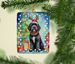 Portuguese Water Dog Christmas Reindeer Porcelain Ornament Christmas Tree Hanging Decorations For Home Christmas Holiday, Rectangle, Gift, Multicolor_maomaolike.com