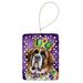 Saint Bernard King Of Mardi Gras Porcelain Ornament Christmas Tree Hanging Decorations For Home Christmas Holiday, Rectangle, Gift, Multicolor_maomaolike.com