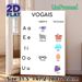 Portuguese Vowel Learning Painting Poster, Colorful Cartoon Illustrated Poster, Features Categorized Vowels With Matching Vocabulary, Suitable For_maomaolike.com