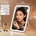 LED Desktop Makeup Cross-Border HD Dormitory Beauty With Three-Color Fill Light Portable Folding Mirror_maomaolike.com