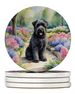 Bouvier Des Flandres Spring Path Large Sandstone Coasters Pack Of 4 Absorbent Round Coasters Decor Gifts For Men Or Women, 4 In, Multicolor_maomaolike.com