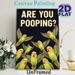 Funny Parrot Themed Painting Poster, Vibrant Playful Green Parrots With Witty Text Poster, Lighthearted Whimsical Decor Idea For Bathroom, Living Room_maomaolike.com
