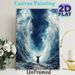 Parted Sea Religious Themed Painting Poster, Vivid Dramatic Surreal Ocean Waves Parted With Robed Figure Poster, Striking Atmospheric Artwork Ideal_maomaolike.com