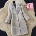Sheepshear autumn and winter new spliced fur all-in-one mid-length imitation fox fur collar coat and fur jacket_maomaolike.com