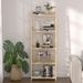 Bookshelf 5 Tiers, Bamboo Bookcase Book Shelf Storage Organizer Modern Display Shelving Unit Tall Book Shelf Corner Storage Rack For Home Office,Living Room,Kitchen,Bedroom,Bathroom, Office,Industrial_maomaolike.com