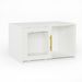 Stackable 24" Cube Storage Organizer With Sliding Door, Small Open Bookcase, White Wood Cubes Organizer Shelves For Small Space, Living Room, Bedroom, Nursery, Apartment, Dorm_maomaolike.com