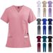 Women's new V-neck split medical overalls, pocket straight pants, men's and women's toiletries_maomaolike.com
