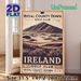 Royal County Down Golf Club Painting Poster, Vintage Sepia-toned Retro Golf Course & Mountain View Poster, Nostalgic Golf-themed Decor For Home, Golf_maomaolike.com