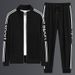 Men's Clothing sports suit men's spring and autumn sweatshirt outdoor running leisure two piece suit loose trend plus size jacket_maomaolike.com