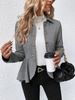 women's lapel jacquard ruffle slim double breasted temperament office blazer for women_maomaolike.com