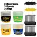 24Sets Graduation Season Ice Cream Decorations Kit 24 Ice Cream Box 24 Plastic Spoons 24 Paper Topper Signs Black And Golden Graduation Cap Sever 24/48 For 2025 Graduation Party Supplies_maomaolike.com