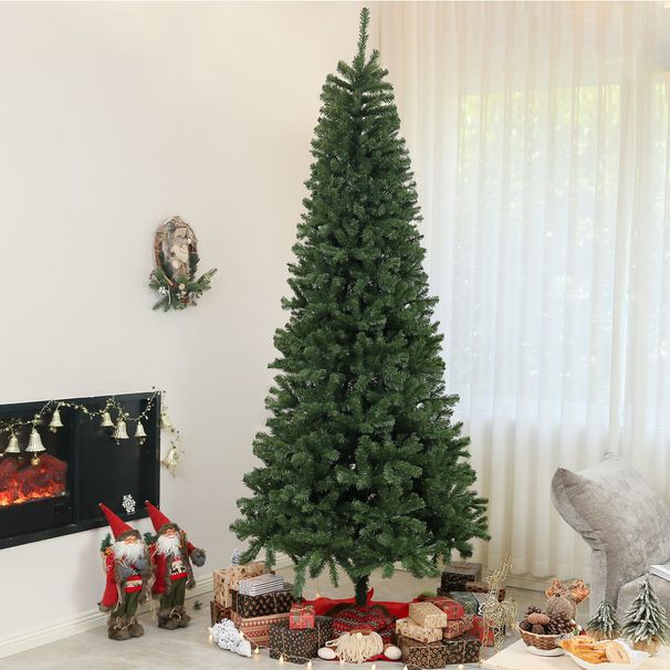 9ft Artificial Christmas Tree, Xmas Tree With 2132 Branch Tips, Auto Open, Holiday Décor With Steel Base For Home Office, Green_maomaolike.com