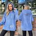 Women's flannel loose hooded long-sleeved pullover plush sweatshirt_maomaolike.com