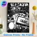 Rock Music Themed Painting Poster, Monochrome Retro Punk Style Poster, Vintage Drum & Cassette Design Ideal For Music Studio, Bedroom Or Living Room_maomaolike.com