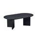 39.37 Inch Modern Coffee Table,MDF Oval Coffee Table For Living Room,Small Coffee Table With Sturdy Pedestal For Apartment,Bedroom_maomaolike.com