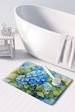 Hydrangeas In Watercolor Memory Foam Kitchen Mat Machine Washable Anti-Fatigue Mat Cushion Comfort Bath Mat Or Kitchen Rug_maomaolike.com