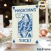 Magician Themed Playing Card Painting Poster, Minimalist Blue & White Stylized Queen Card Poster, Witty Statement Design Suitable For Home Wall Decor_maomaolike.com