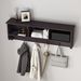 White Entryway Wall Mounted Coat Rack With 4 Dual Hooks Living Room Wooden Storage Shelf_maomaolike.com