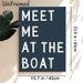 Boat Meet-up Slogan Painting Poster, Minimalist Handwritten White Lettering Dark-toned Poster, Stylish Understated Decor Ideal For Coastal Home, Lake_maomaolike.com