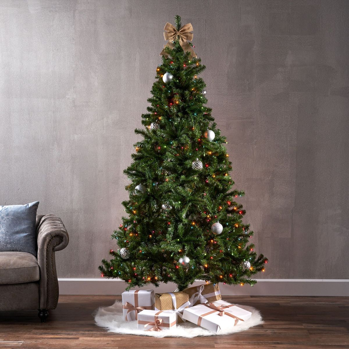 7'Noble Hinged Tree With 500 MultiLights-UL,Dia:48_maomaolike.com