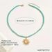 Retro Golden-Toned Sun Pendant Necklace For Women Elegant Turquoise Beads Chain Choker Neck Statement Party Vintage_maomaolike.com