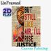 Inspirational Black Woman Justice Painting Poster, Vibrant Watercolor-style Figure With Bold Typography Poster, Motivational Quote Art For Home_maomaolike.com