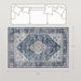 4x6 Area Rug, Vintage Washable Rug, Non-Slip Floor Carpet For Living Room, Bedroom, Dining Room, Blue_maomaolike.com
